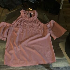 Elegant Pink Cold Shoulder Top